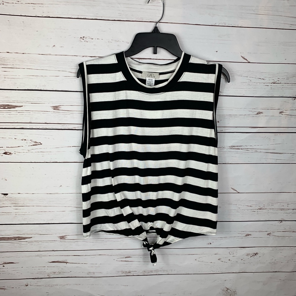 CAD Black & White Striped Tank- XL